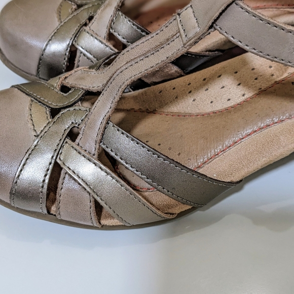 Rockport Cobb Hill Aubrey Khaki Multi Color. Leather Wedge heel. Women's Size 5. - Picture 7 of 14